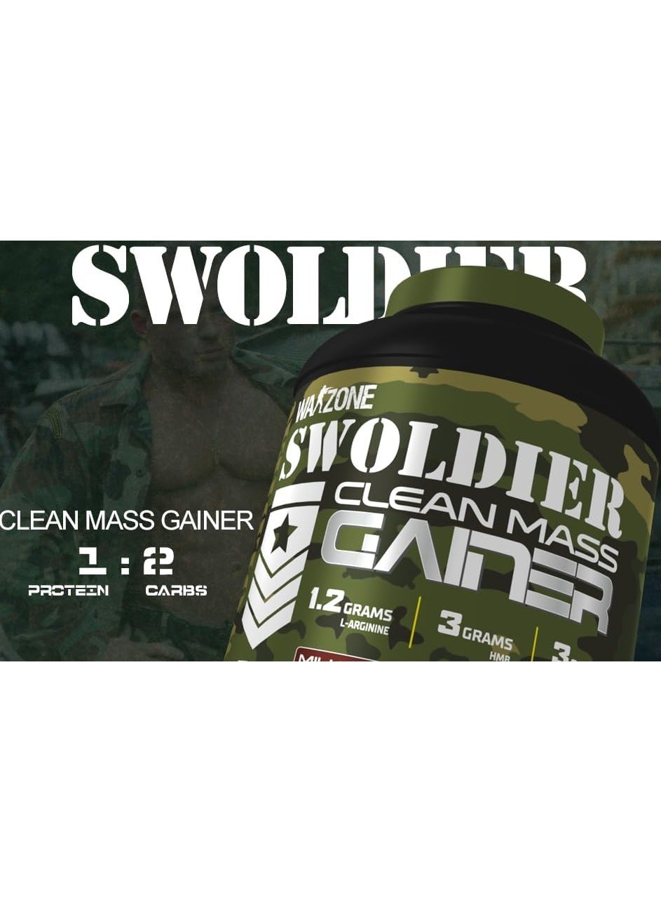 Swoldier Clean Mass Gainer 6 Lbs – Lean Muscle Building Formula (Milk Chocolate)