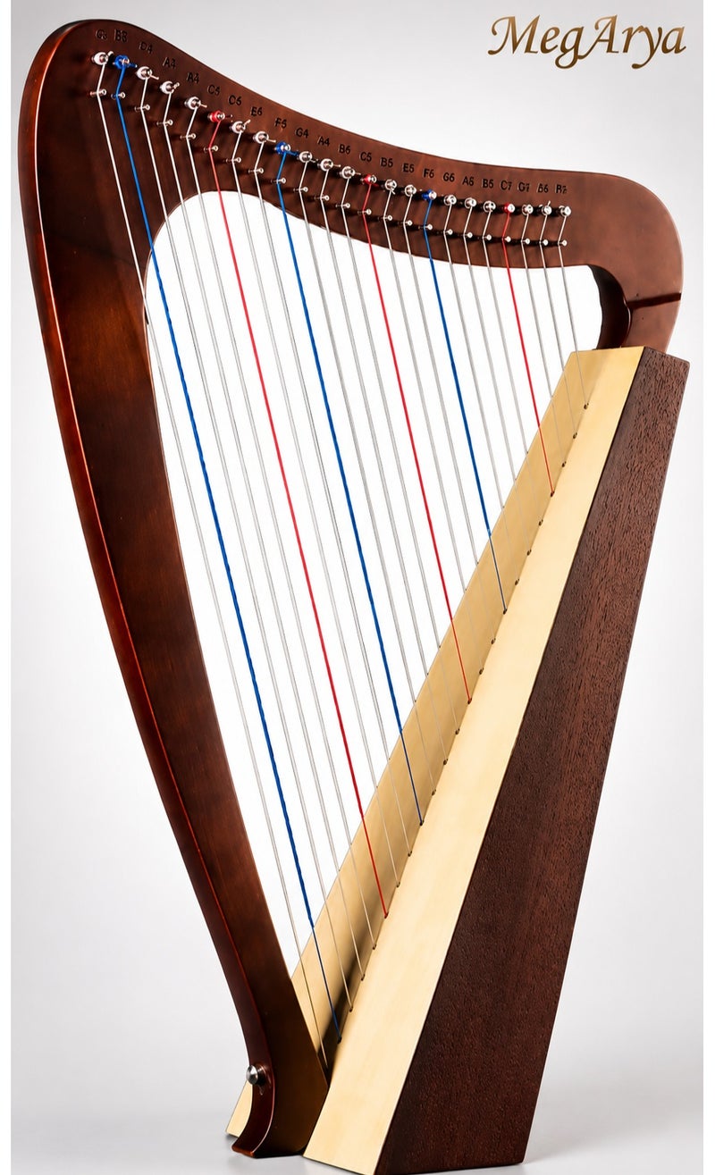 Megarya 23 Strings Harp Lyre Instrument for Beginners & Professionals | Handmade Wooden Harp with Tuning Wrench | Professional String Musical Instrument for Adults, Students & Music Lovers - Image 1