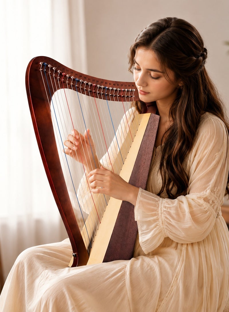 Megarya 23 Strings Harp Lyre Instrument for Beginners & Professionals | Handmade Wooden Harp with Tuning Wrench | Professional String Musical Instrument for Adults, Students & Music Lovers - Image 2