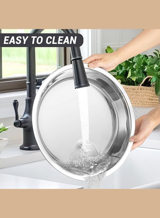 هاهاهاي مجموعة بوفيه من الفولاذ المقاوم للصدأ ذهبية اللون مع غطاء وخطاف، قدر ساخن، صينية لتسخين الطعام للتموين، حفلات الزفاف، المآدب، والفنادق، سخان بوفيه أنيق مطلي بالذهب مع حامل وقود 4.5 لتر - Image 4