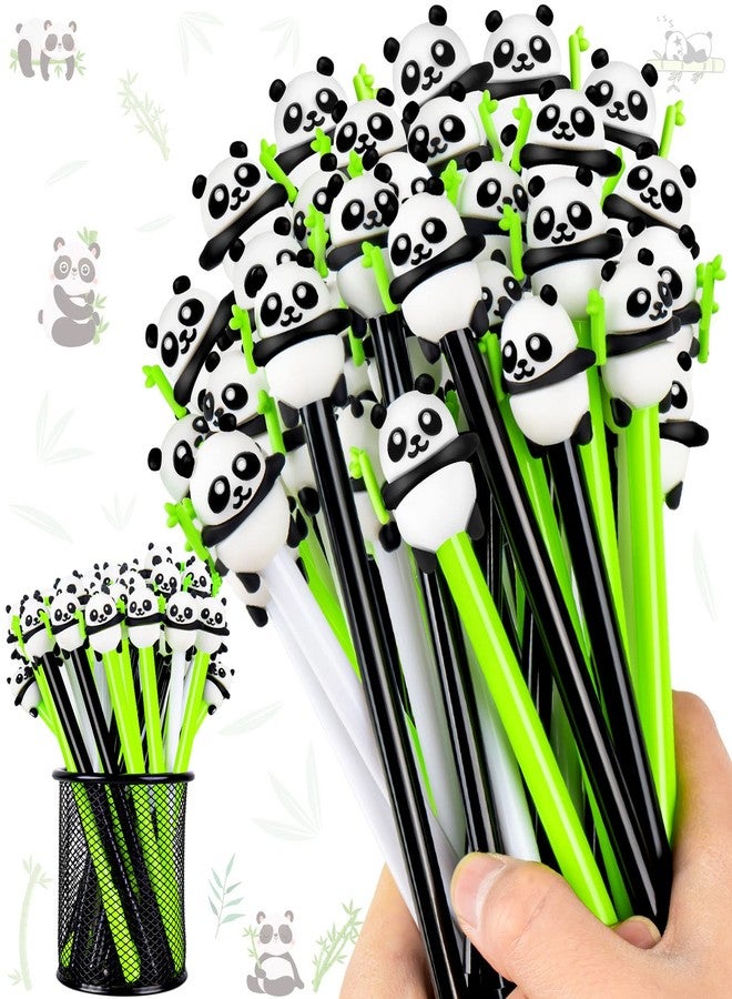 ZHBDMGK Panda Pens for Kids, 30Pcs Animal Cartoon Panda Gel Ink Pens, 0.5 mm Black Ink Pen for School Office Home Student Teacher Girls Boys Gift - Image 1
