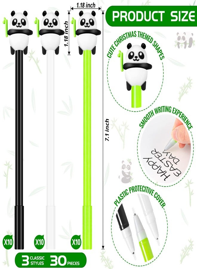 ZHBDMGK Panda Pens for Kids, 30Pcs Animal Cartoon Panda Gel Ink Pens, 0.5 mm Black Ink Pen for School Office Home Student Teacher Girls Boys Gift - Image 2