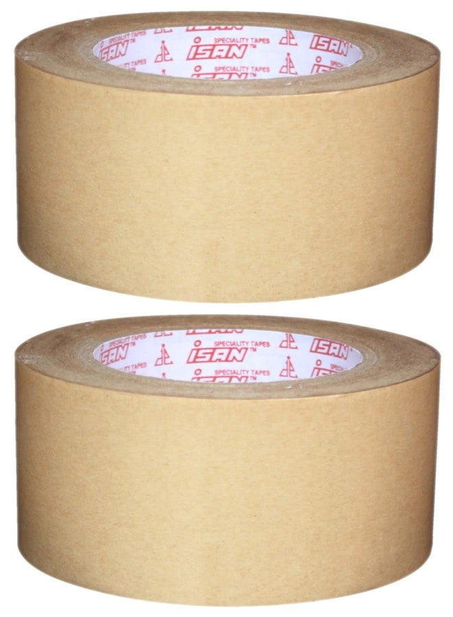 ISAN® Brown Paper Packing tape with Strong Adhesive, Eco friendly, Self-Adhesive Bio-Degradable Kraft Paper Tape, 60mm (2.5" Approx) Width X 50Mtr Length (2 Pcs.) - Image 1