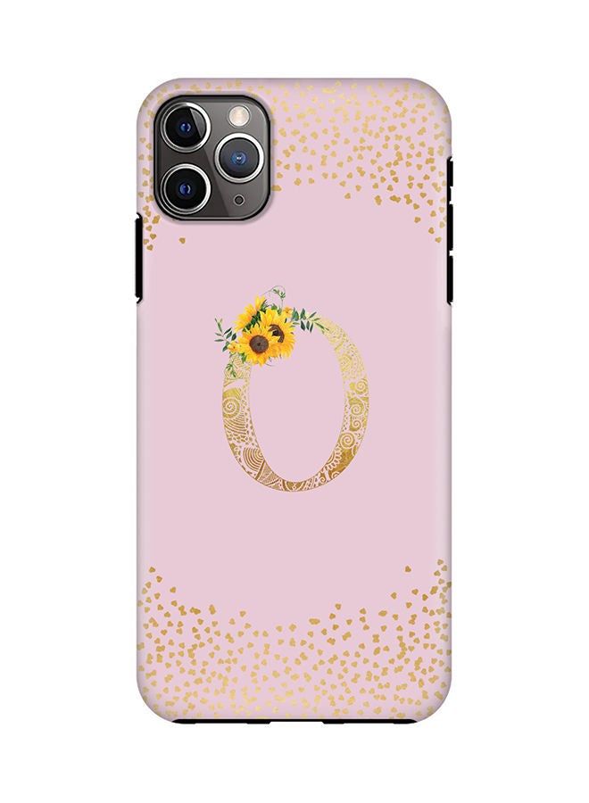 Stylizedd Monogram Tough Cover for Apple iPhone 11 Pro Max Case Custom Initials Letter Floral Mandala Pattern Tough Pro Dual Layer hybrid PC inner TPU protection Alphabet- O (Pink) - Image 1