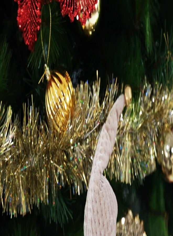iPEGTOP 26.2ft Christmas Tinsel Garland, Classic Thick Colorful Reflections Shiny Sparkly Soft Party Hanging Tinsel Ornaments Ceiling Christmas Tree Decorations, 4 inch Wide - Gold - Image 5
