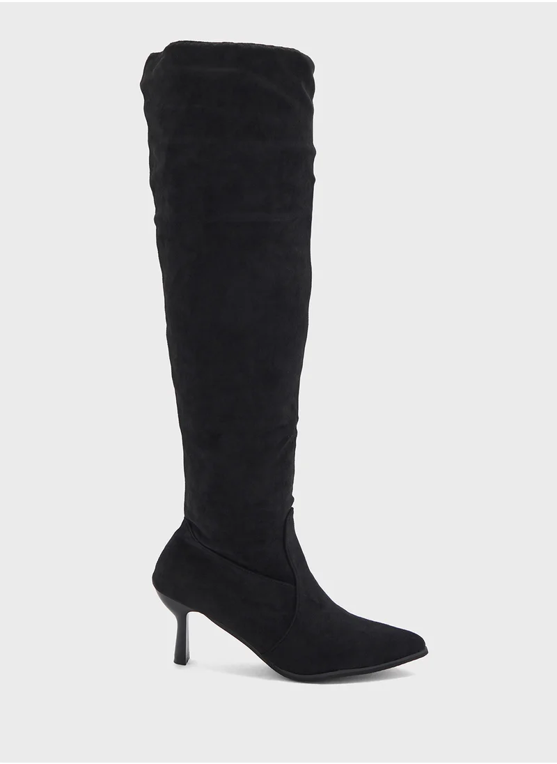 ايلا Faux Suede Slouchy Knee High Boots