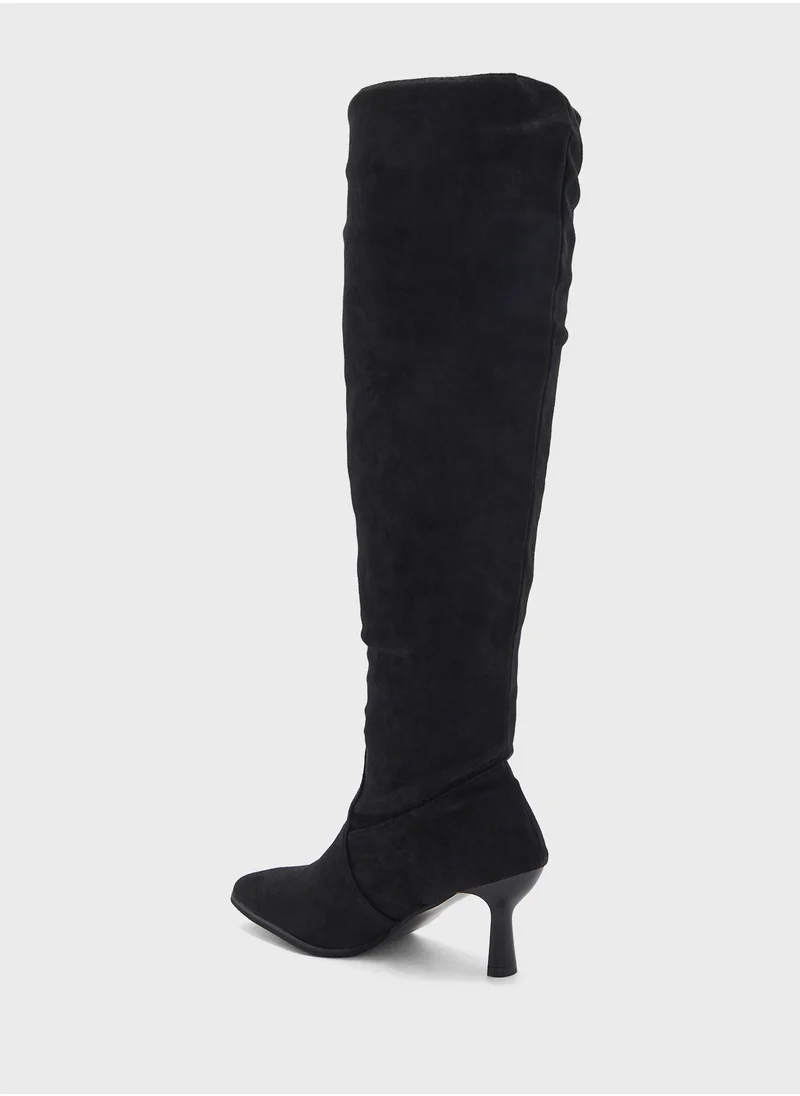 ايلا Faux Suede Slouchy Knee High Boots
