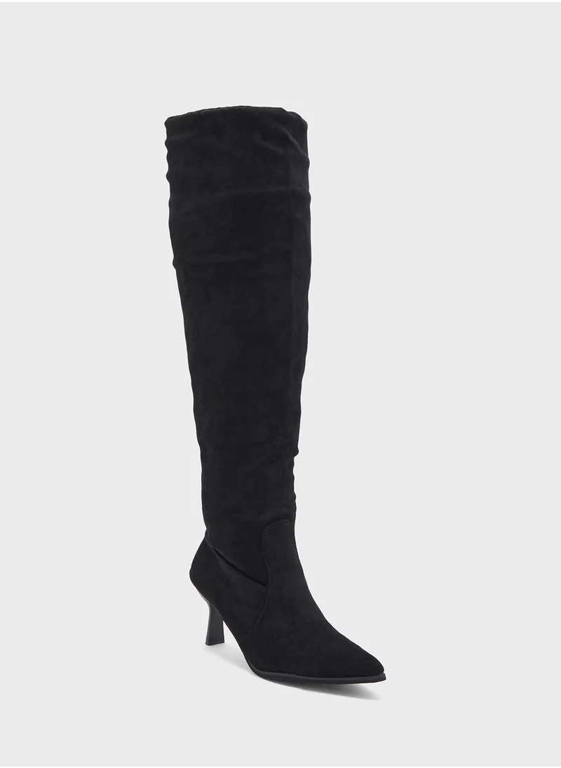 ايلا Faux Suede Slouchy Knee High Boots