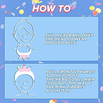 I DEW CARE Face Wash Headband Pink Tiara Adorable Design Perfect for Washing Cleansing Makeup and Spa Bath Skincare Quick Dry Soft Fuzzy Non Slip Reusable Mothers Day - Image 4