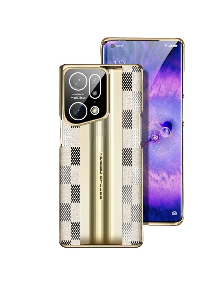 Suteni Plaid Back Cover Leather Phone Case for Oppo