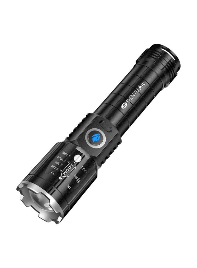 Shenyu Flashlight With Strong Beam, Zoomable, Rechargeable, Long-range, Military-grade Ultra-bright Searchlight, Outdoor Emergency Light, Specialized For Photography, Know-it Monkey