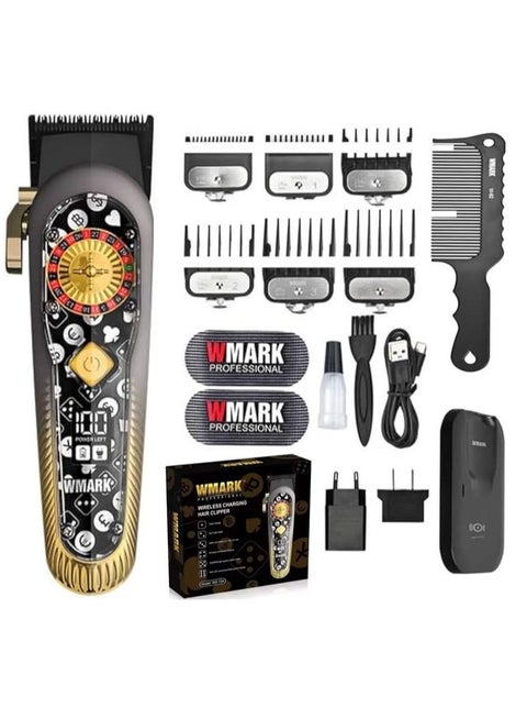 ماكينة حلاقه WMARK NG-134 بشفرات DLC بشاشة ديجيتال ب6 أمشاط و قاعدة شحن وايرليس