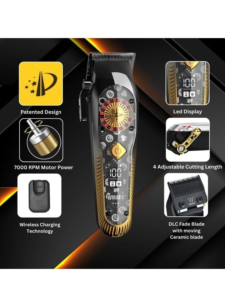 ماكينة حلاقه WMARK NG-134 بشفرات DLC بشاشة ديجيتال ب6 أمشاط و قاعدة شحن وايرليس - Image 4