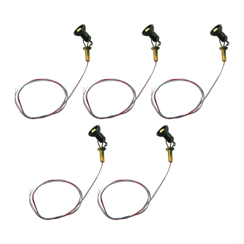 HO Scale Model Railroad LED Floodlight Set Green Warm White 3V 12 19V AC DC Compatible - Image 3