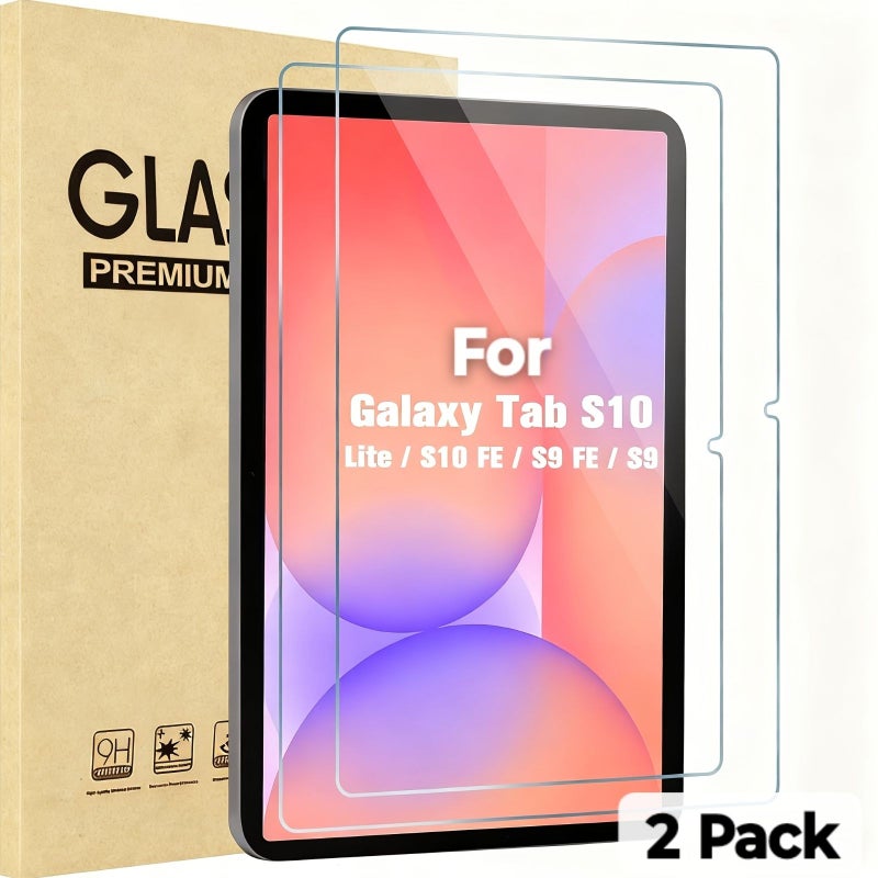 2 قطعة واقي شاشة من الزاج المقوى لجهاز Tab S10 FE، صلابة 9H مقاوم للخدش - Image 4