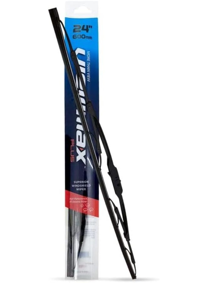 فيوماكس شفرات مساحات زجاج السيارة الأمامية من فيو ماكس - شفرات مساحات تقليدية بإطار معدني وحافة من المطاط الطبيعي، أداء تنظيف قوي، مسح صامت بدون خطوط، مساحات زجاج أمامية مقاومة للتآكل لجميع الأحوال الجوية للسيارات وسيارات الدفع الرباعي والشاحنات الصغيرة - Image 1