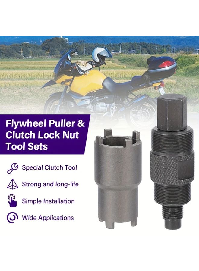 1pc 27mm And 24mm Magnetic Flywheel Puller With Clutch Lock Tool For Motors - Image 1