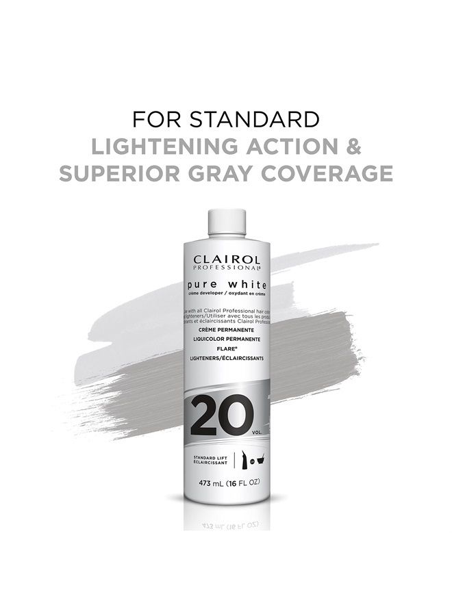 CLAIROL PROFESSIONAL مطور كريمة أبيض نقي 20 حجم، 16 أونصة (عبوة من 1) - Image 3
