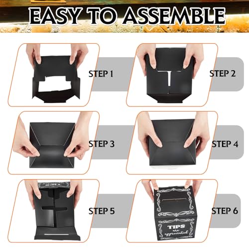 Kolldenn Tip Jar 6 Inches Plastic Tip Jar Box for Bartende Donation Bucket Money Storage Container Collection Suggestion Box for Restaurants Bars Musicians Driver, Black - Image 4