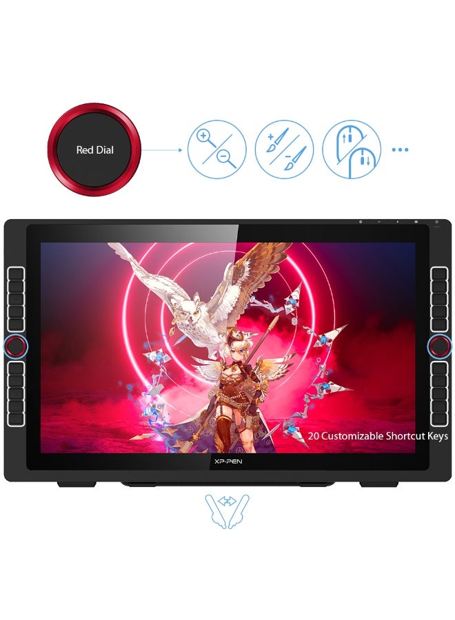 XP-PEN Drawing Tablet with Screen XPPen Artist 22R pro Computer Graphics Tablet 120% sRGB with Battery-Free Stylus Full-Laminated Technology, 21.5 inch Pen Display with 20 Shortcut Keys & 2 Red Dial(Black) - Image 2