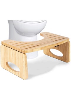 TRASSLE The Stool Tool, The Toilet Stool, Bamboo Toilet Stool for Bathroom, Collapsible Bathroom Stool, Natural Color, Fix Your Posture by Squatting  - Image 1