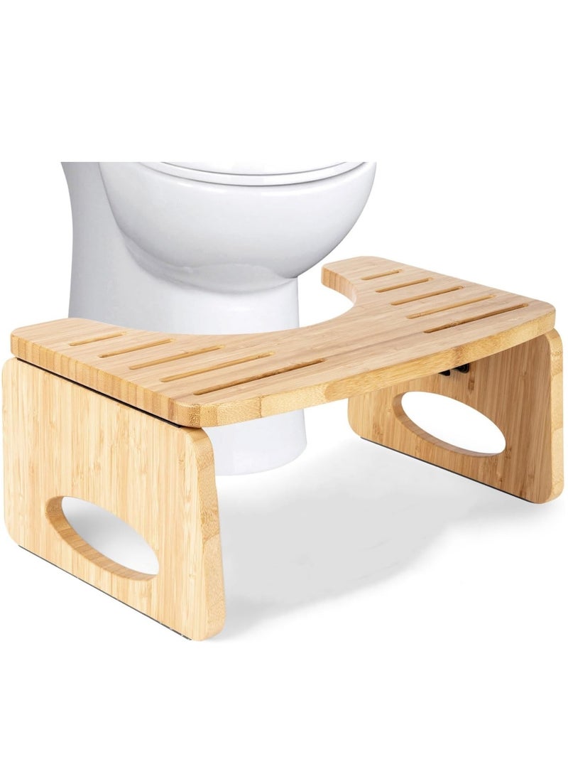 TRASSLE The Stool Tool, The Toilet Stool, Bamboo Toilet Stool for Bathroom, Collapsible Bathroom Stool, Natural Color, Fix Your Posture by Squatting  - Image 1
