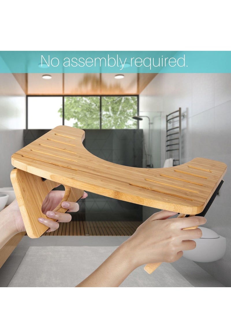 TRASSLE The Stool Tool, The Toilet Stool, Bamboo Toilet Stool for Bathroom, Collapsible Bathroom Stool, Natural Color, Fix Your Posture by Squatting  - Image 4