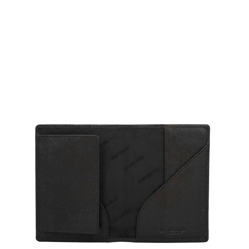 Da Milano black Classic Passport Case  | Best Price UAE
