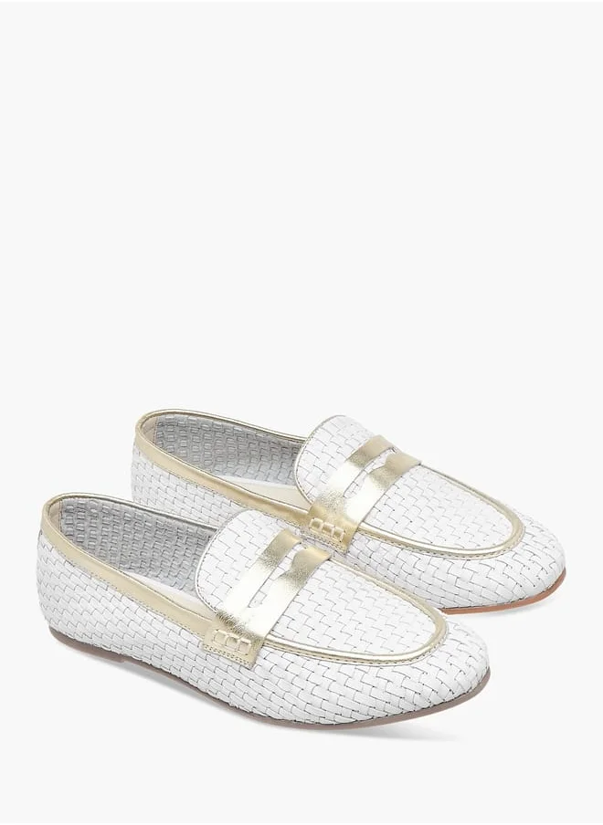 سيليست Womens Textured Slip-On Loafers