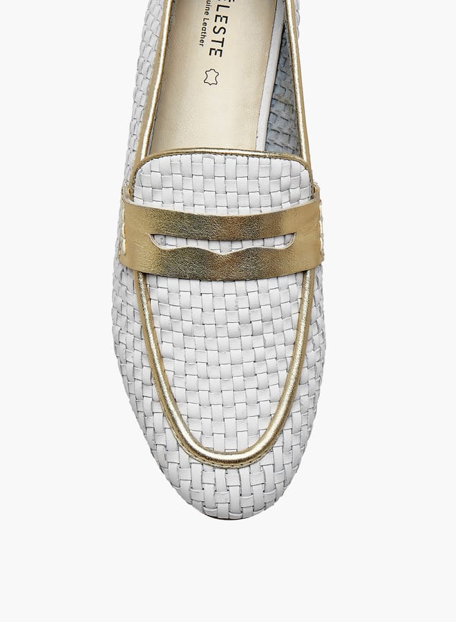 Celeste Womens Textured Slip-On Loafers  - Image 4