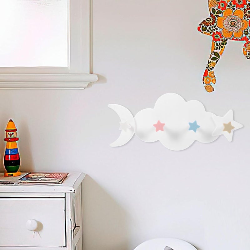 STAHAD Cloud Shape Hanging Hooks Wall-Mounted Utility Hooks Punch-Free Adhesive Lightweight Gray Cloud Organizer for Room Clothes Hats Storage - Image 4