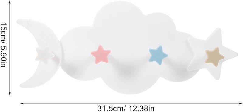 STAHAD Cloud Shape Hanging Hooks Wall-Mounted Utility Hooks Punch-Free Adhesive Lightweight Gray Cloud Organizer for Room Clothes Hats Storage - Image 2