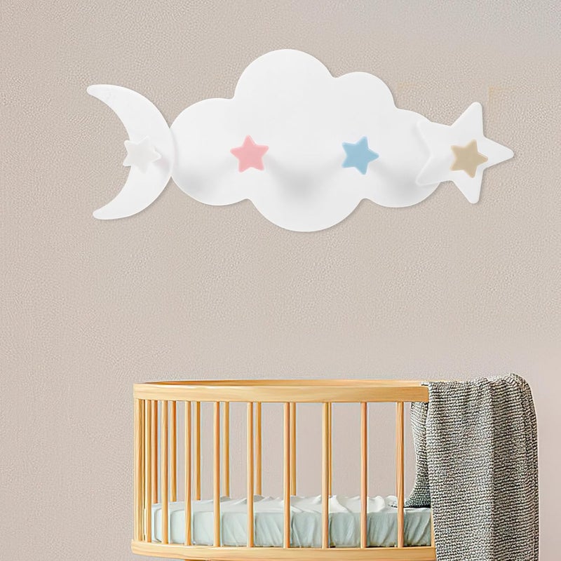 STAHAD Cloud Shape Hanging Hooks Wall-Mounted Utility Hooks Punch-Free Adhesive Lightweight Gray Cloud Organizer for Room Clothes Hats Storage - Image 5