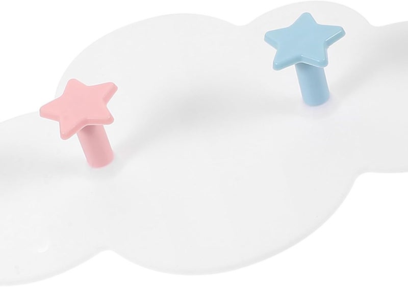 STAHAD Cloud Shape Hanging Hooks Wall-Mounted Utility Hooks Punch-Free Adhesive Lightweight Gray Cloud Organizer for Room Clothes Hats Storage - Image 3