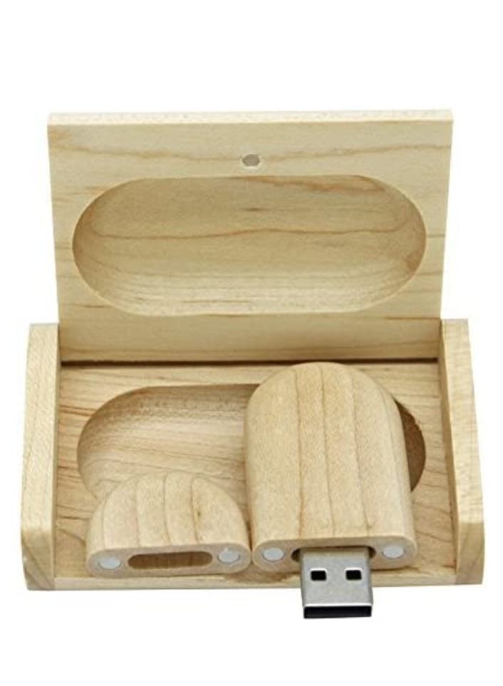 ارواق محرك فلاش USB سعة 8 جيجا بايت من خشب القيقب 3.0 مع صندوق خشبي على شكل حرف U قرص ذاكرة - Image 1