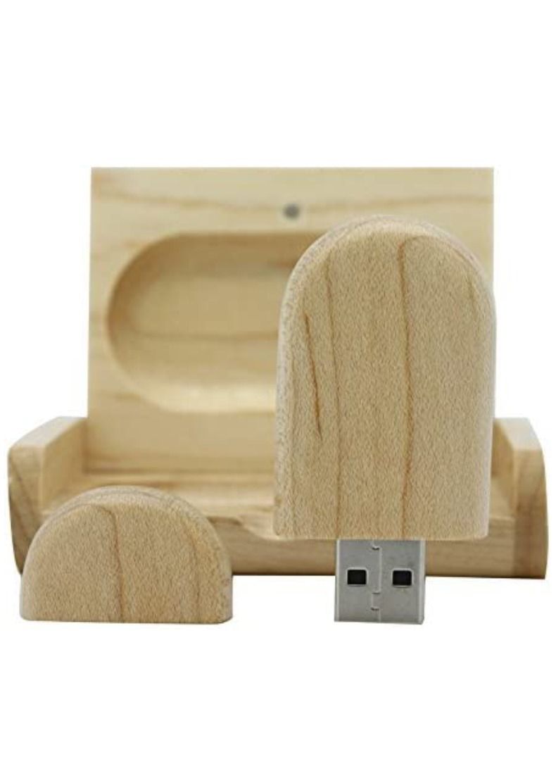 ارواق محرك فلاش USB سعة 8 جيجا بايت من خشب القيقب 3.0 مع صندوق خشبي على شكل حرف U قرص ذاكرة - Image 3