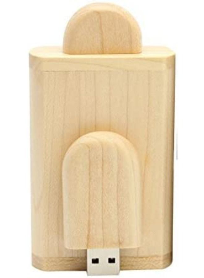ارواق محرك فلاش USB سعة 8 جيجا بايت من خشب القيقب 3.0 مع صندوق خشبي على شكل حرف U قرص ذاكرة - Image 5
