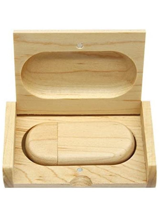 ارواق محرك فلاش USB سعة 8 جيجا بايت من خشب القيقب 3.0 مع صندوق خشبي على شكل حرف U قرص ذاكرة - Image 2