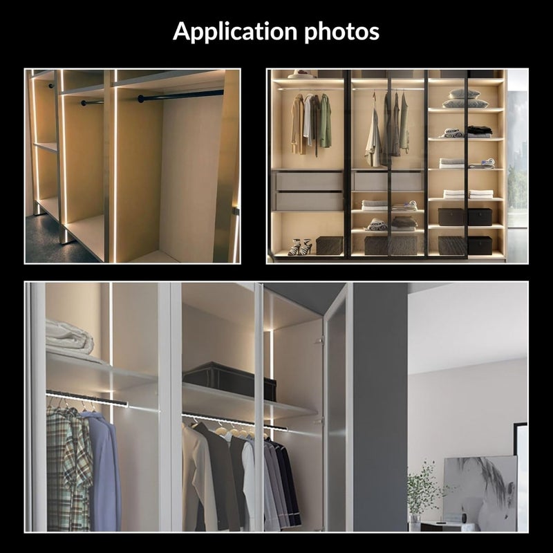 ABAJ أضواء شريط LED دائرية من الألمنيوم 21x09 مم للأثاث بطول 1 متر مع قنوات ضوء دائرية وزوايا مع غطاء موزع وأغطية نهاية ومشابك تثبيت بدون LED حزمة من 5 - Image 5