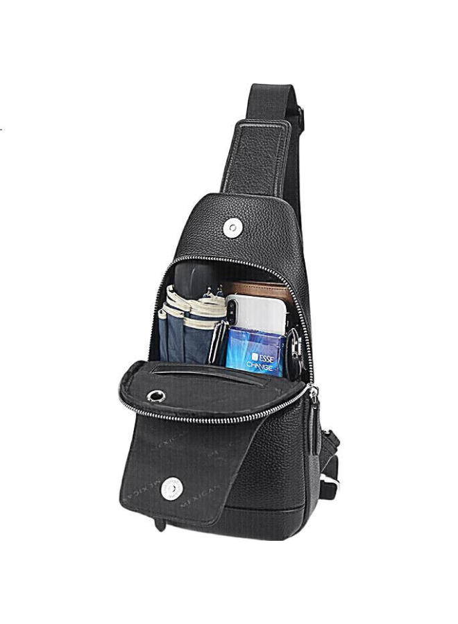 Scarecrow Men'S Single-Shoulder Crossbody Genuine Top-Grain Leather Chest Bag, Commuter Casual Hanging Bag, Business Fashion Travel Lightweight Large Capacity - Image 3