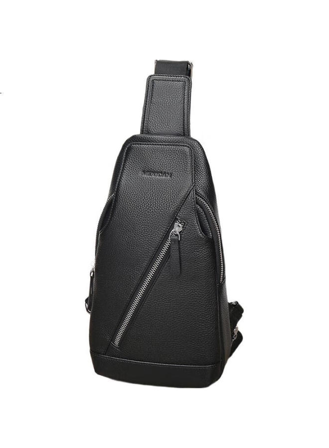 Scarecrow Men'S Single-Shoulder Crossbody Genuine Top-Grain Leather Chest Bag, Commuter Casual Hanging Bag, Business Fashion Travel Lightweight Large Capacity - Image 1