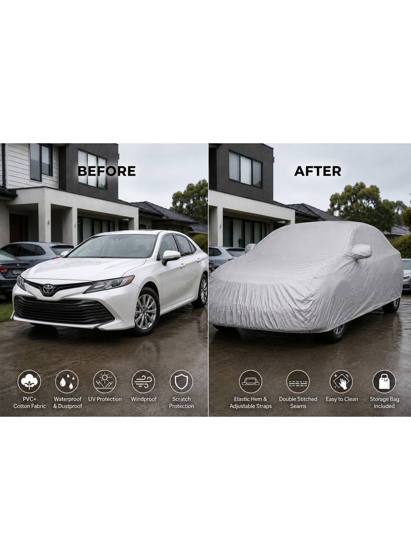 SolidX Car Body Cover – All Weather Waterproof, UV Sun Protection & Dustproof Cover for Full-Size Luxury Sedans - Image 5