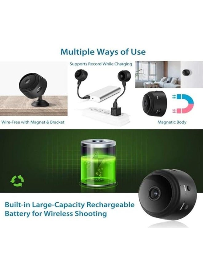 Generic Mini Wireless Camera Home Security Camera1080P HD with Night Vision & Motion Detection & Phone Application & Built-in Battery Cat Dog Camera Room Camera for Pet or Home Security  - Image 4