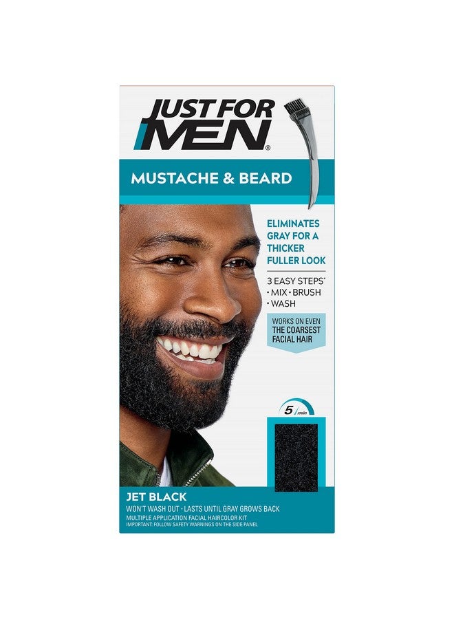 Just For Men Mustache & Beard Beard Dye For Men With Brush Included For Easy Application With Biotin Aloe And Coconut Oil For Healthy Facial Hair Jet Black M60 Pack Of 1 - Image 2