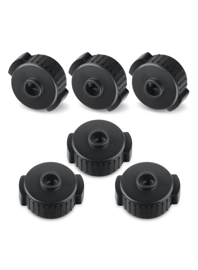 Y&D 6Pcs Quick Release Cymbal Nuts, 8mm Mate Nut Black Plastic Lock Replacement for Percussion Drum Kit Jazz Parts Accessories  - Image 1