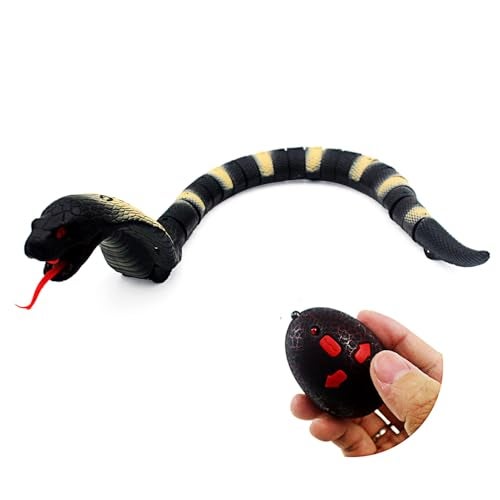 Tipmant RC Snake IR Remote Control Cobra Electric Fake Realistic Animal Crawling Vehicle Scary Trick Kids Halloween Christmas Prank Toys Birthday Gifts Grey - Image 1