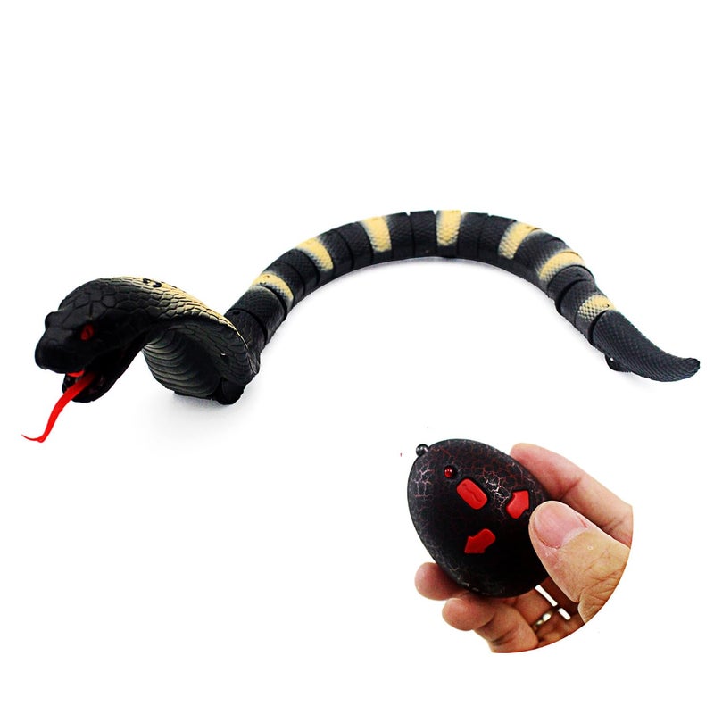 Tipmant RC Snake IR Remote Control Cobra Electric Fake Realistic Animal Crawling Vehicle Scary Trick Kids Halloween Christmas Prank Toys Birthday Gifts Grey - Image 2