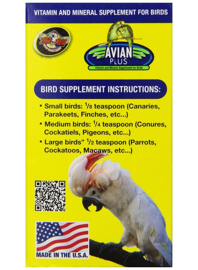 Zoo Med Laboratories Bzma374 Avian Plus Bird Vitamins, 4 oz (976610) - Image 2
