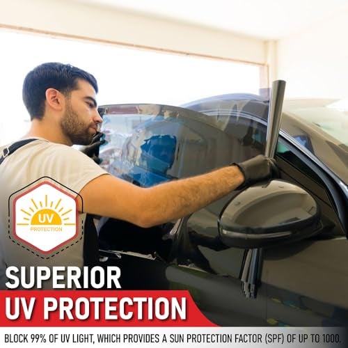 HIDNY United Window Tint Universal Black 5% VLT 24" in x 100'Ft Standard Dyed 1Ply Film Black Color - Privacy Window Tint for Car, Home, Blocks UV/IR Rays, Reduce Heat & Glare - Adhesive Window Film - Image 4