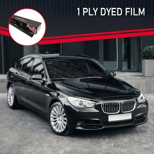 HIDNY United Window Tint Universal Black 5% VLT 24" in x 100'Ft Standard Dyed 1Ply Film Black Color - Privacy Window Tint for Car, Home, Blocks UV/IR Rays, Reduce Heat & Glare - Adhesive Window Film - Image 2